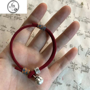 JiMi柿柿如意手绳女小红书同款小众设计新中式柿子吊坠红绳手链可调节 柿柿如意手绳