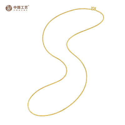 中国工艺足金999肖邦链黄金项链黄金素链 4.24克