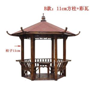 森美人凉亭户外庭院花园木亭子户外简易仿古实木六角亭定制防腐木屋凉亭