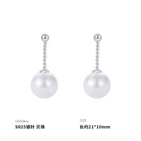 925银针贝珠流苏耳钉女耳环耳饰韩国网红气质个性时尚潮流