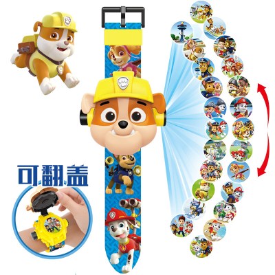 钢铁侠奥特曼投影手表儿童玩具手表男孩女孩宝宝卡通幼儿电子表汪汪队小力手表翻盖24图-