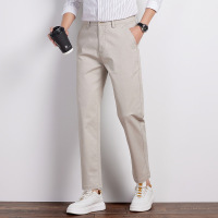 新疆长绒棉九分裤男2026春夏新款纯色吸汗透气合体男士休闲裤男裤