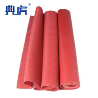 典虎 绝缘胶皮 红色条纹3mm*1.2m*10m 6kv 卷