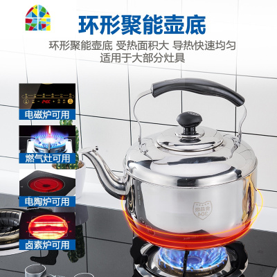 封后烧水壶304不锈钢加厚大容量鸣笛音煲水壶家用电磁炉燃气煤气 FENG 10L特厚304材质(不是插电) 3L-10L