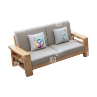 居将 简约实木沙发原木色实木沙发 双人位