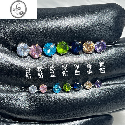 JiMiRain Storm超闪锆石多色耳蜗钉钛钢拧螺丝亮钻耳骨钉睡觉兔摘耳钉