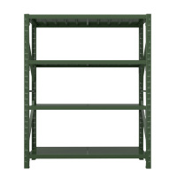 阿拉贡消防铁锹镐农具摆放架安保装备器材存放架绿色货架1.5米货架重型-主架