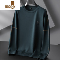 YANXU秋季新款圆领套头卫衣男加肥加大码潮胖子宽松休闲长袖T恤打底衫