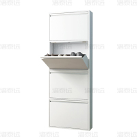 洛泰远 钢制翻斗鞋柜简约现代收纳柜白色四斗505*152*1375mm