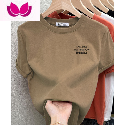 七斓正肩磨毛短袖T恤女韩版宽松时尚百搭上衣加厚款小众设计感