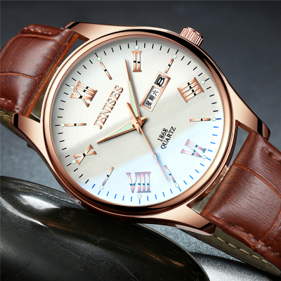 铭侣机械表男2020新款非机械表手表男士真皮带韩版男表防水学生石英表时尚运动