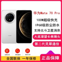 [全新]华为Mate70 Pro 雪域白 12GB+1TB 超清影像 潜望长焦镜头 100W快充 120Hz二代昆仑玻璃屏 支持卫星消息 防尘防水全网通手机