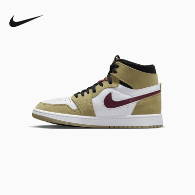 耐克air jordan 1 zoom气垫aj1男鞋 白绿色 高帮篮球鞋ct0978-203