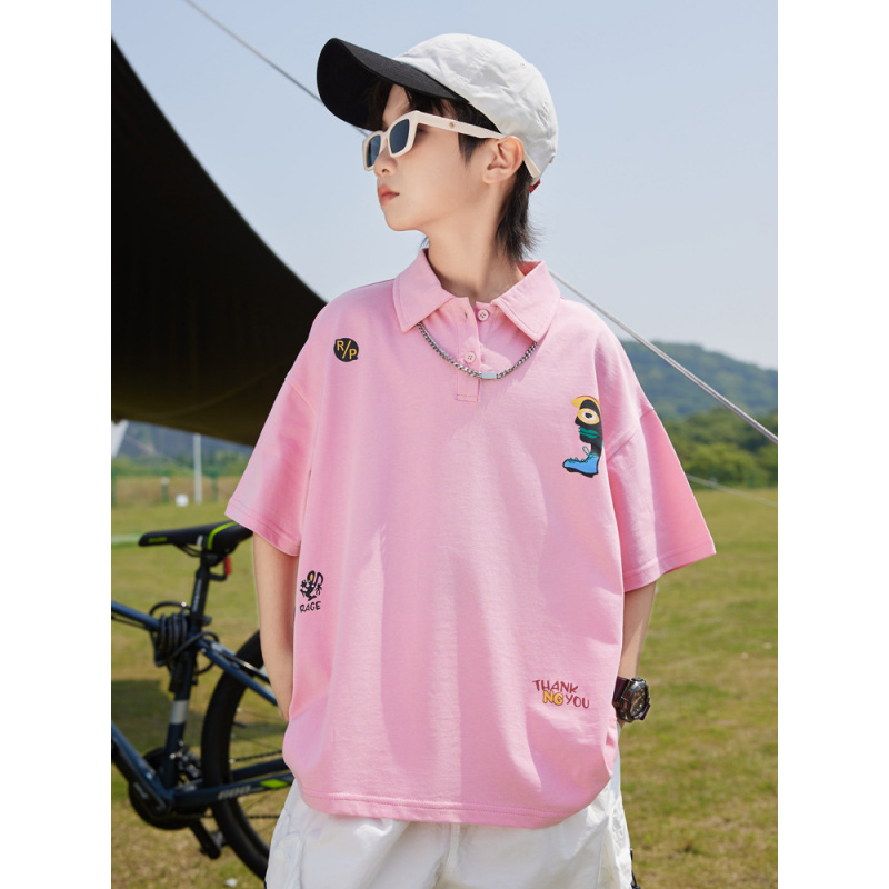 儿童装男童短袖T恤POLO衫2025新款夏装中大童夏季男孩休闲上衣潮t