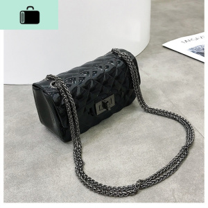 陈意礼同款 2020新款韩版单肩斜挎包女果冻包菱格链条包NEW LAKE女斜挎包