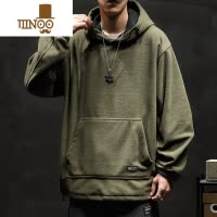 YANXU冬季摇粒绒连帽卫衣男加绒加厚休闲宽松大码羔绒套头长袖上衣潮