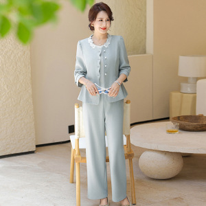 妈妈装新款套装秋装女时尚洋气中老年女装秋季衣服两件套服装中年