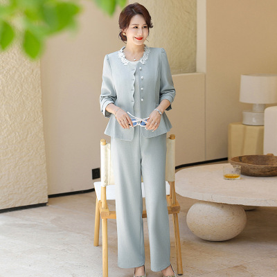 妈妈装新款套装秋装女时尚洋气中老年女装秋季衣服两件套服装中年