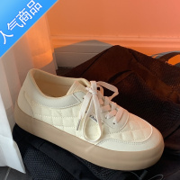 SUNTEK家 ins小香风厚底增高帆布鞋女2022春秋新款百搭学生板鞋子潮