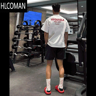 HLCOMAN2024美式新款高街oversize打底运动休闲短袖男上衣