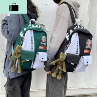 新款休闲尼龙情侣双肩包女大学生书包初高中韩版撞色潮旅行背包男NEW LAKE