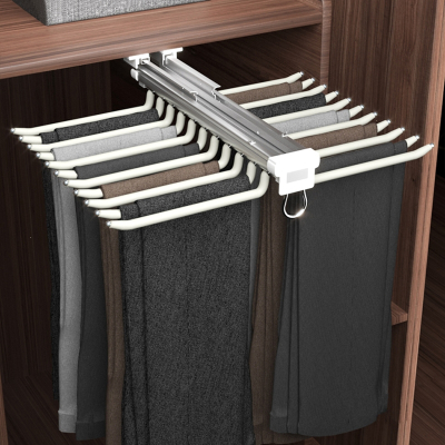 古达裤架多功能伸缩衣柜内置家用挂裤子顶装伸缩裤抽收纳抽拉裤架滑轨