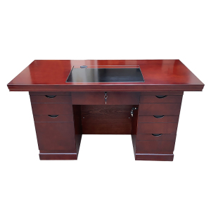 东升顺办公桌政府机关职员电脑桌1.2/1.4/1.6米木皮油漆单人桌写字台教师桌带抽屉带锁[工厂现做 7天内发货]