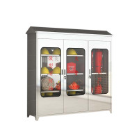 东升顺304不锈钢应急物资柜消防救援器材箱防护用品柜室外消防柜带雨棚1680*1500*400(加厚201材质)不含器材