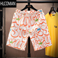 HLCOMAN夏季短裤男宽松运动休闲五分裤子冰丝薄款学生沙滩裤潮牌时尚帅气