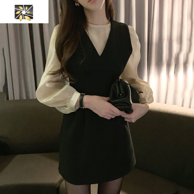 暖青汇新款法式复古长裙炸街温柔系穿搭chic年会礼服套装连衣裙子春秋女套装