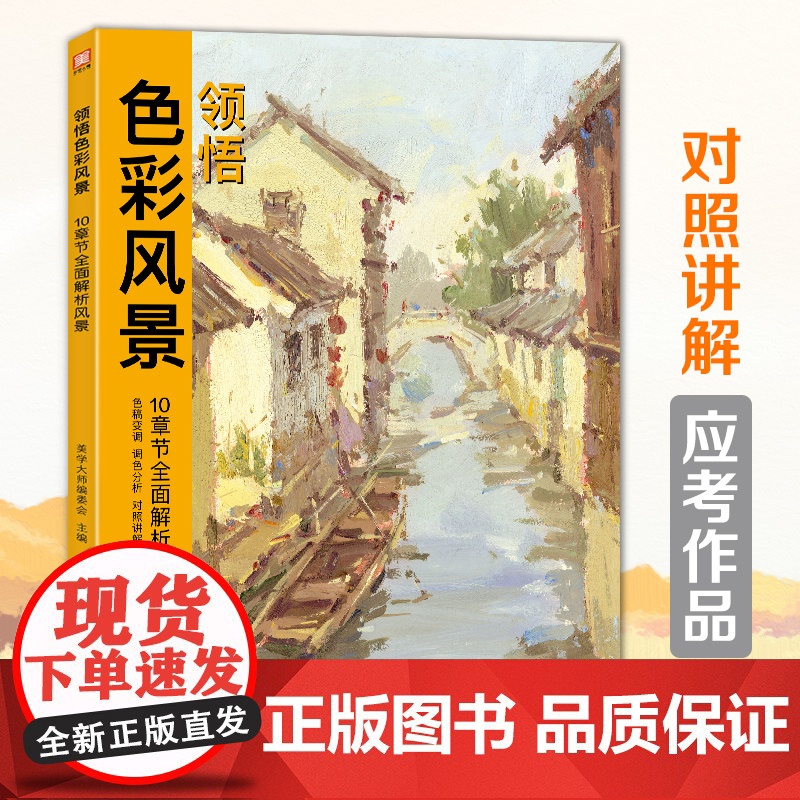 领悟色彩风景 8开临摹范本水粉起步色稿对应入门基础教程对画照片写生技法画册集 美院联考美术高考名师示范教材图书籍