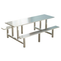 戴劲 不锈钢食堂餐桌员工连体快餐桌椅组合饭堂长方形餐桌椅 八人连体