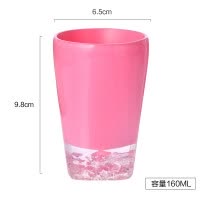冰花创意漱口杯简约透明刷牙杯子卫浴家用耐摔牙刷架情侣牙缸 三维工匠 公主款金色洗漱杯