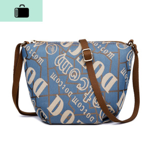 新款帆布斜挎包女牛津布单肩小包包日韩小包布包饺子包NEW LAKE 蓝布女斜挎包 蓝布