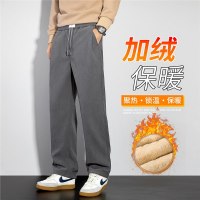 秋冬款加绒加厚保暖卫裤男博奥绒休闲裤男士新款宽松直筒男裤