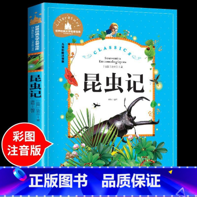昆虫记 [正版]兔子坡注音版 适合小学生一年级二年级三年级下册课外书的书目老师经典书籍上册儿童漫画绘本故事书全套新蕾出版