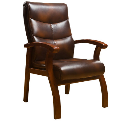 晋舰 四脚椅办公椅舒适办公室椅棋牌会议椅皮老板椅 小牛皮651