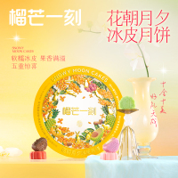 [新品]榴芒一刻 花朝月夕冰皮月饼550克(生巧/牛油果/葡萄/山楂/百香果)(55g*10)[含礼品袋]