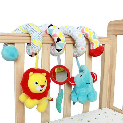 费雪（Fisher-Price）宝宝安抚床绕婴儿童床摇铃新生儿床头安抚玩具狮子摇铃幼儿推车挂件小象毛绒公仔F1016