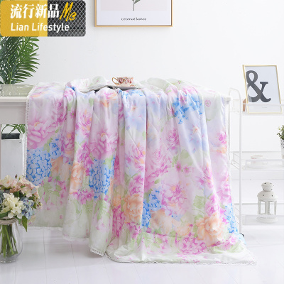 2020春季新款花边款天丝夏被夏凉被莫代尔空调被单人双人薄被子u 三维工匠