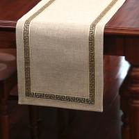 美式桌旗新中式茶旗布禅意席茶几桌布现代简约北欧床旗餐桌茶桌布 驼色 33*360CM(适合3米餐桌或茶桌)