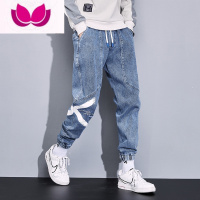 七斓牛仔裤男款大码2023款束脚裤子夏季宽松胖子休闲长裤百搭潮牌