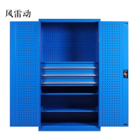 风雷动工具柜加厚铁皮储物柜工厂车间用带抽屉汽修多功能收纳柜通门内三抽柜蓝色