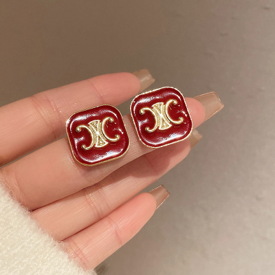 红色滴油耳钉新年氛围感耳环2024新款轻奢高级感时尚耳饰女送女朋友老婆情人节七夕生日礼物