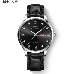 新款正品瑞士I&W CARNIVAL手表男士全自动机械表 男表进口机芯时尚品牌腕表防水555G