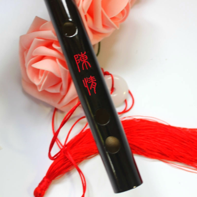 笛子竹笛学生笛初学者笛子成人笛子黑色古风吹奏横笛零基础初学笛黑色刻问灵诗+吹奏+赠品+教学书