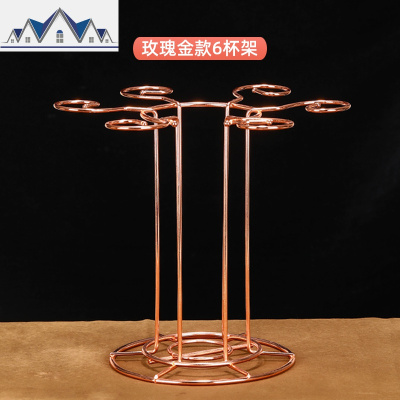创意水晶红酒杯醒酒器一体杯架倒挂悬挂酒架摆件家用时尚高脚杯B, 三维工匠收纳层架
