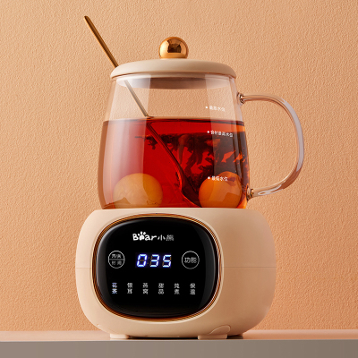 小熊(bear)0.4L 迷你养生杯养生壶 热牛奶电热杯煮花茶壶烧水壶电热水壶全玻璃杯体 YSH-Q04E5