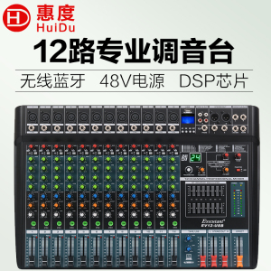 惠度(HuiDu)EV12-USB专业调音台舞台会议婚庆演出带蓝牙USB数字混响效果器12路控制带DPS效果调音器