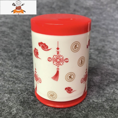[5个装]塑料青花仿瓷牙签筒餐厅饭店牙签盒调料粉瓶家用中国风 敬平 红色吉祥结牙签瓶5个